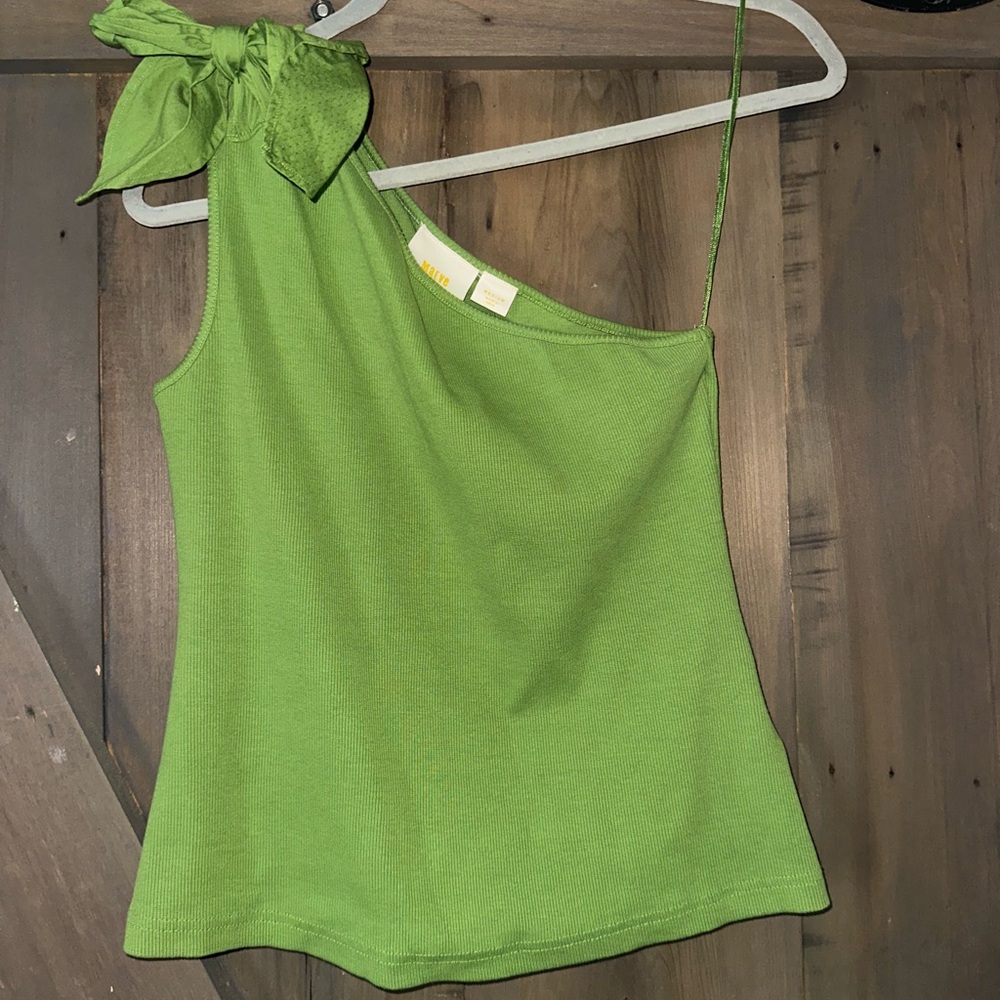 Anthropologie Maeve Green Ribbed Top
